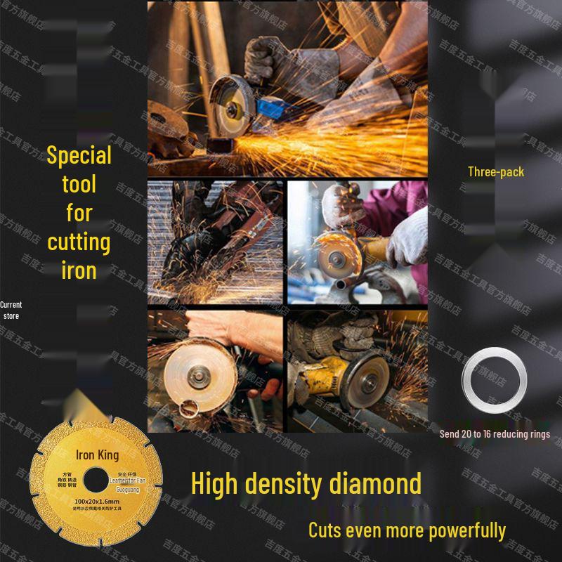Universal Double-Sided Diamond Cutting Disc for Iron, Rebar, Steel, Pipe, and Marble - Fits Angle Grinders