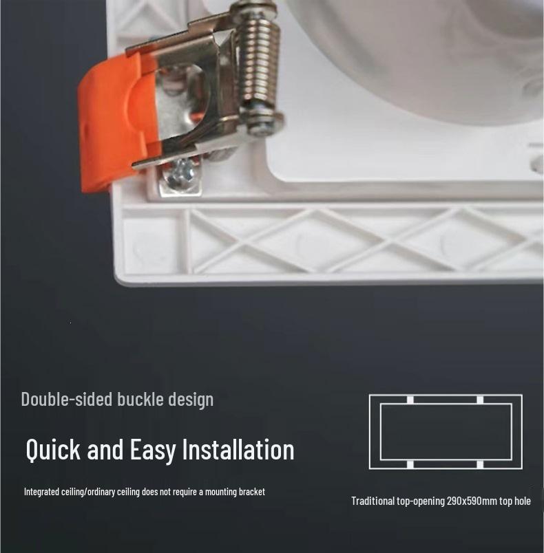 Integrated Ceiling Cooling Fan for Kitchen and Bathroom - 300x600 Plasterboard