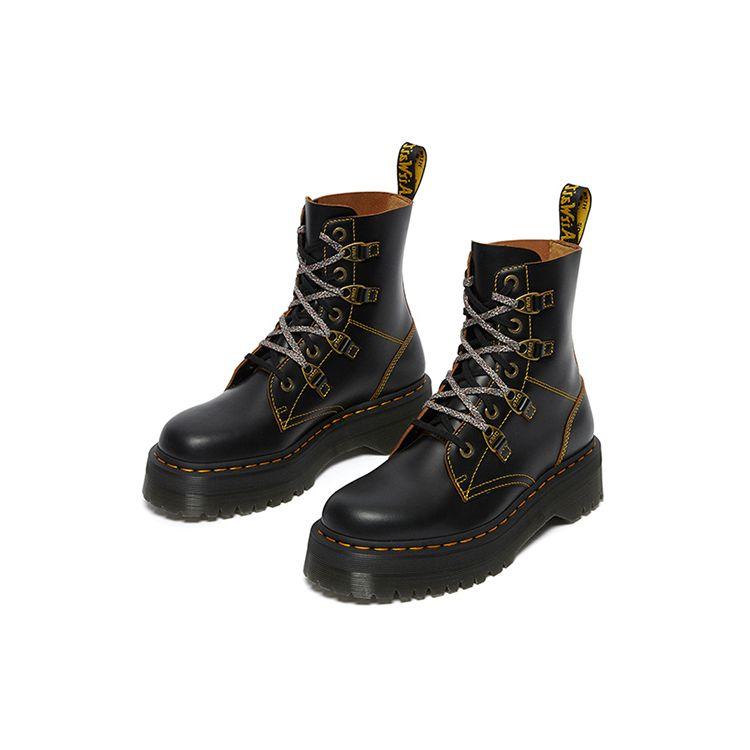 Dr. Martens Collier Leather Thick Sole 9-Hole Short Martin Boots Unisex Boots Charcoal-Black 27036001