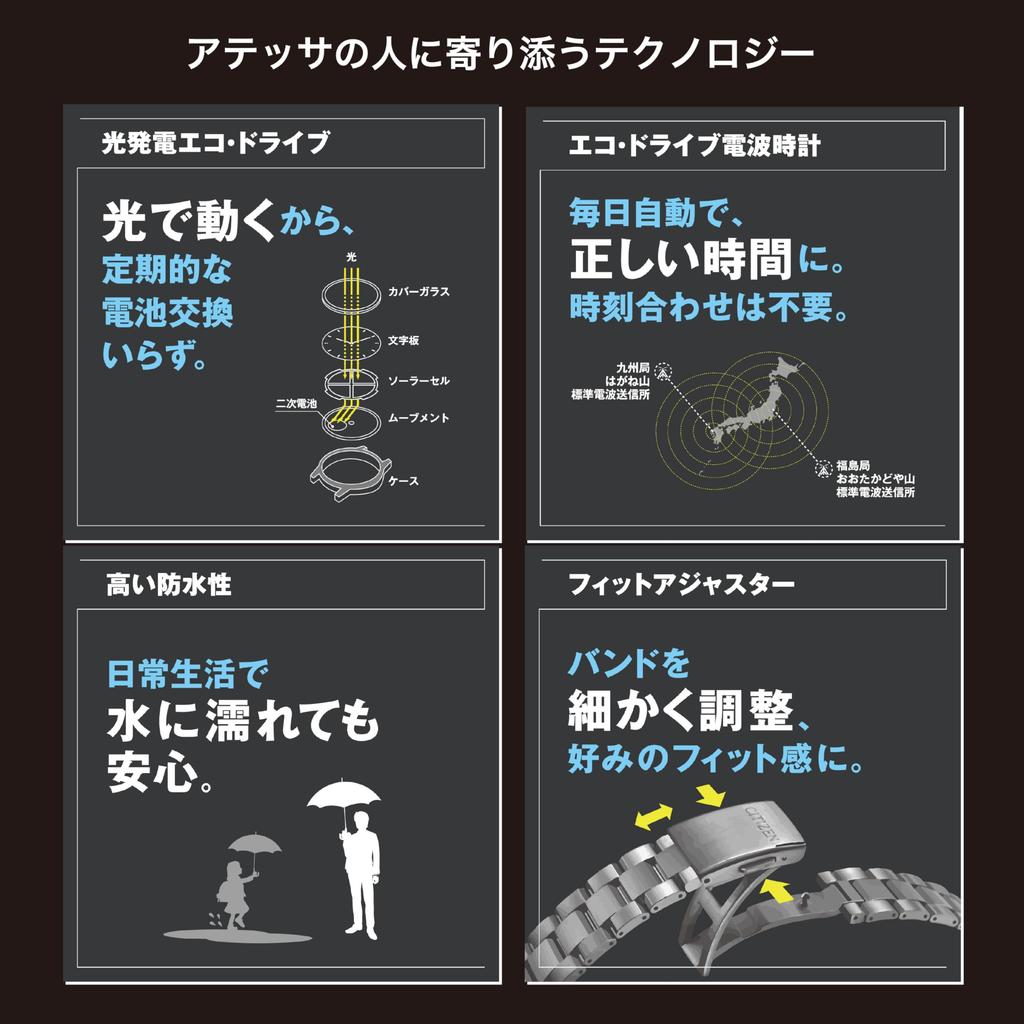 CITIZEN ATTESA Limited Edition ACT Solar Watch Radio-Controlled Watch, AT8284-61A, Men's, Waterproof, Lightweight, Titanium, Platinum, Business,