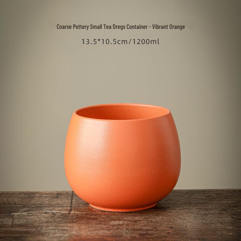 Large Ceramic Tea Waste Jar with Filter - Desktop Trash Can for Tea Dregs & Water Disposal