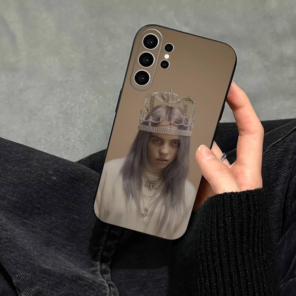 Singer B-Billie Eilish Phone Case For Samsung S25,S24,S21,S22,S23,S30,Ultra,S20,Plus,Fe,Note,10,9,5G Black Cover