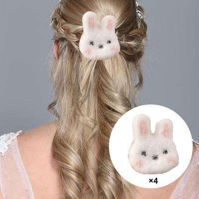 4 stück Bunny Pelzigen Haar Clips Styling Klemmen Rutsche Zubehör Haarnadel Plüsch