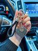 1pc Crystal Rope Clay Heart Car Keychain