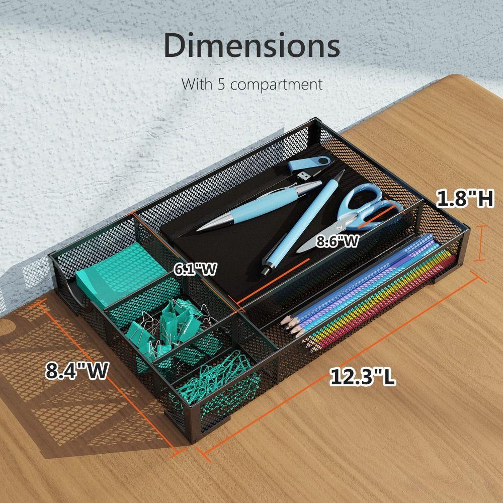 Czarny metalowy organizer na biurko z wieloma biurkami