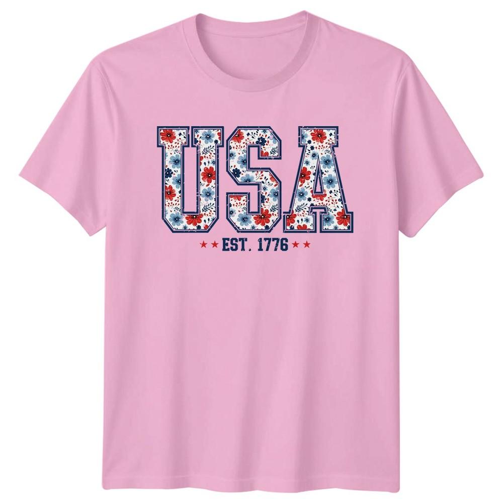USA Est 1776 American Heritage Patriotic Unisexs Unisexs Graphic Tee