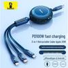 Baseus MFi Certified 3-in-1 Retractable 100W Fast Charging Cable