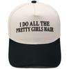 PRETTY GIRLS HAIR Fun Embroidery Color Matching Truck Driver Hat Men's and Women's Casual Sun Hat