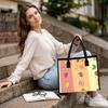 Cute Fruit Pattern Canvas Tote Bag Fashionable Portable Shopping Handbag for Daily Use