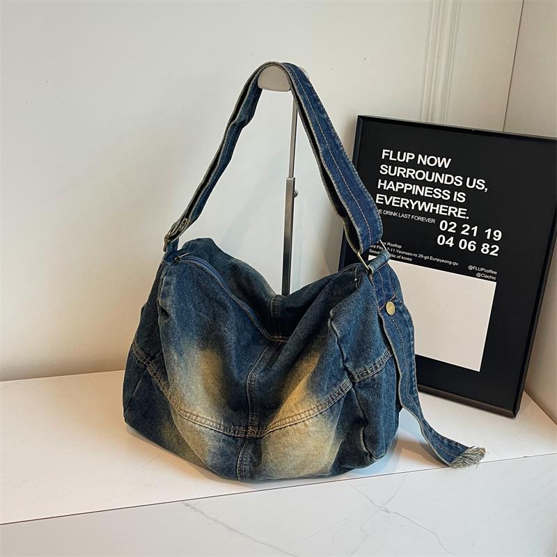 

Casual Large Capaci Denim Crossbody Bag Women s Faion 2025 New Lightweight Versatile Single Oulder Bag Commuting Bag
