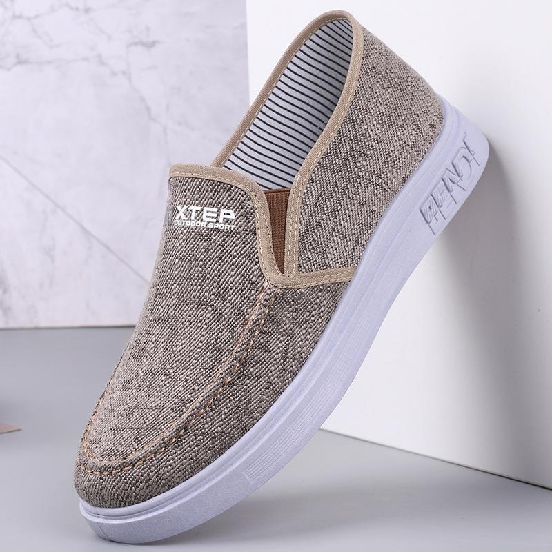 Students Middle-Aged And Elderly Casual Shoes Men'S Single Shoes Cloth Shoes Canvas One Pedal