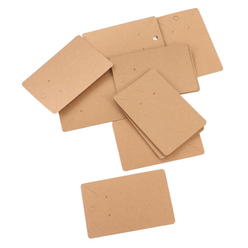 100pcs Kraft Paper Earring Display Cards Transparent Bag Keychain Display Cards  Jewelry Packaging