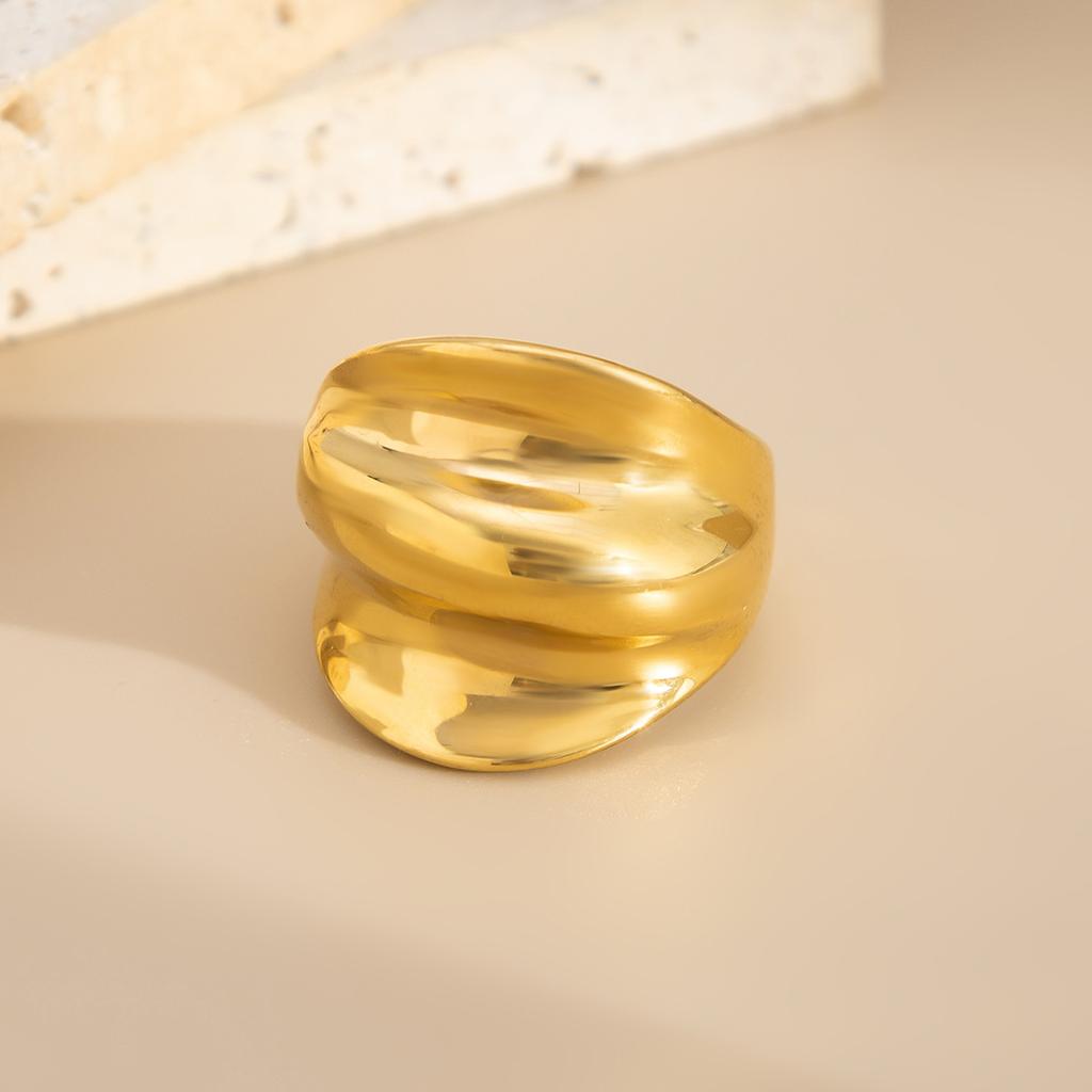 Simple Wide Face Geometric Chunky Ring Set for Women Men Irregularcross Hollow Open Rings Vacation Party Jewelry Charm Gold Silver Color