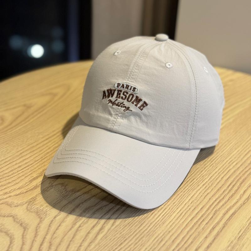 Three-Dimensional Letter Embroidery Baseball Cap Men'S And Women'S Quick-Drying Sun Protection Cap Dome Letter Printing Sunshade