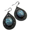 Les Trésors De Lily [M7815] - Designer Earrings 'Kilimanjaro' Blue Black