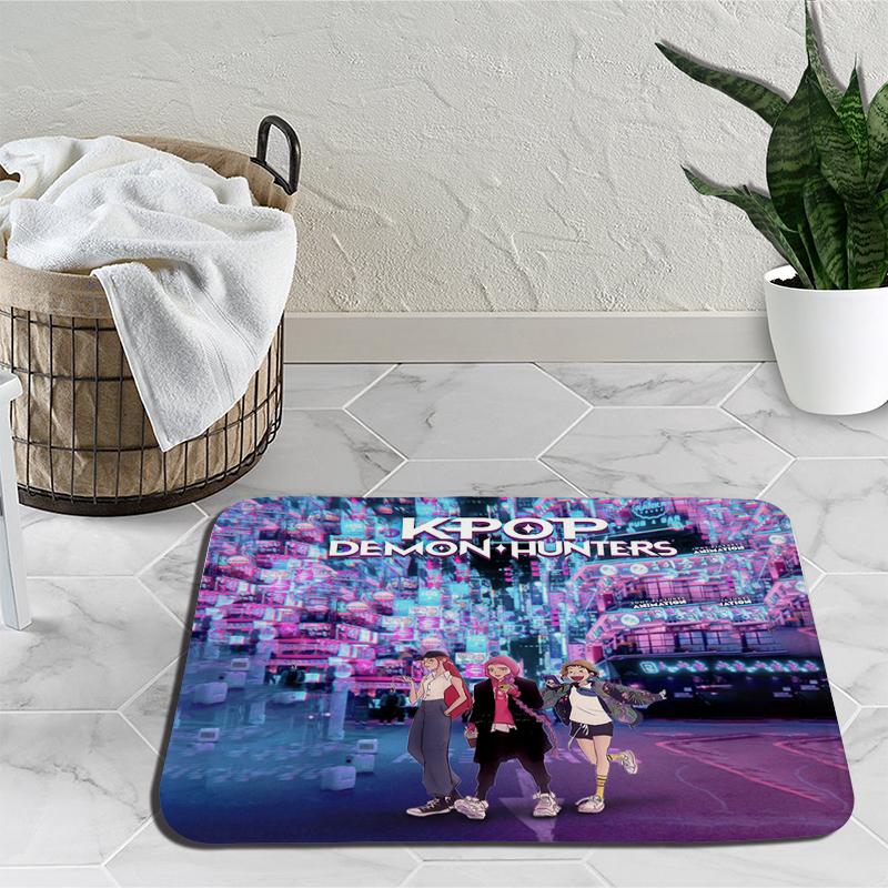 KPop Demon Hunters Mat Huntrix Girl Living Room Bedroom Carpet Zoey Rumi Mira Bathroom Non-slip Door Mat Outdoor Rug Birthday Gift
