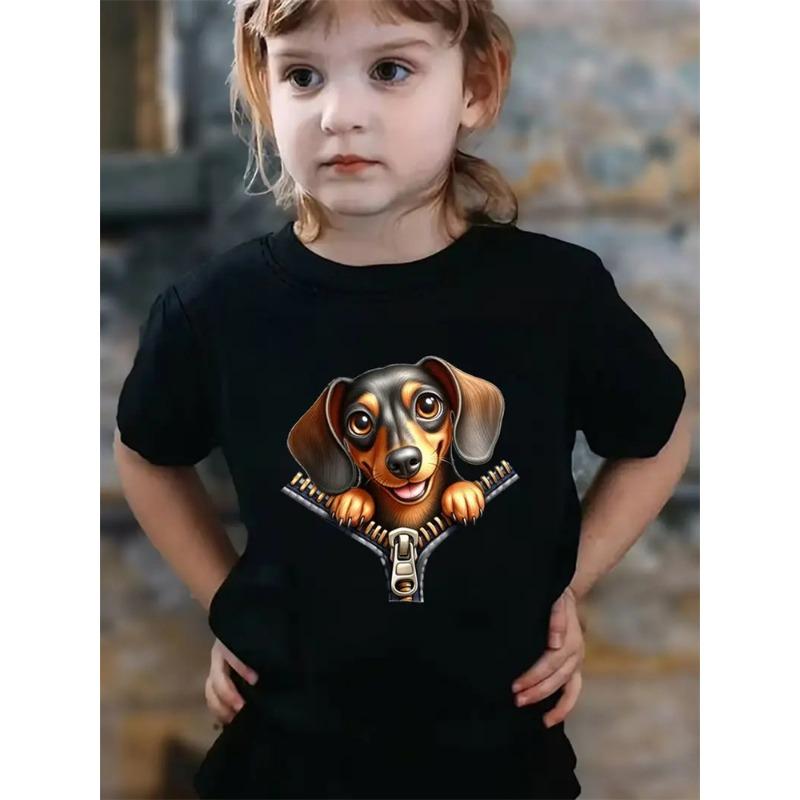 Cotton 100% Graphic T Shirts Summer 2025 Kids Clothes Round Neck Kids T Shirt Cute Girls Top Clothes Animal Children's T-Shirt Short Sleeve