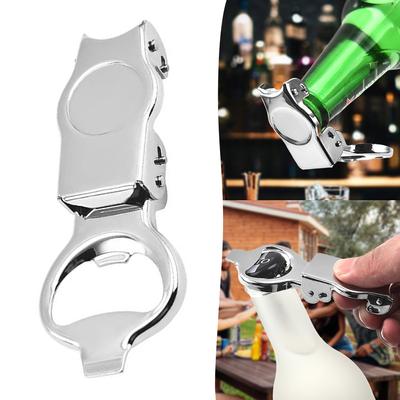 Stainless Steel Beer Bottle Opener Foldable Bottle Stopper Jar Opener Multifunctional for Kitchen Restaurant Party
