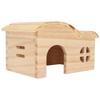 Hamster Holzhaus Bissfest Bodenlos Hamster Bambus Blockhütte für Hamster Goldhamster Kleintiere