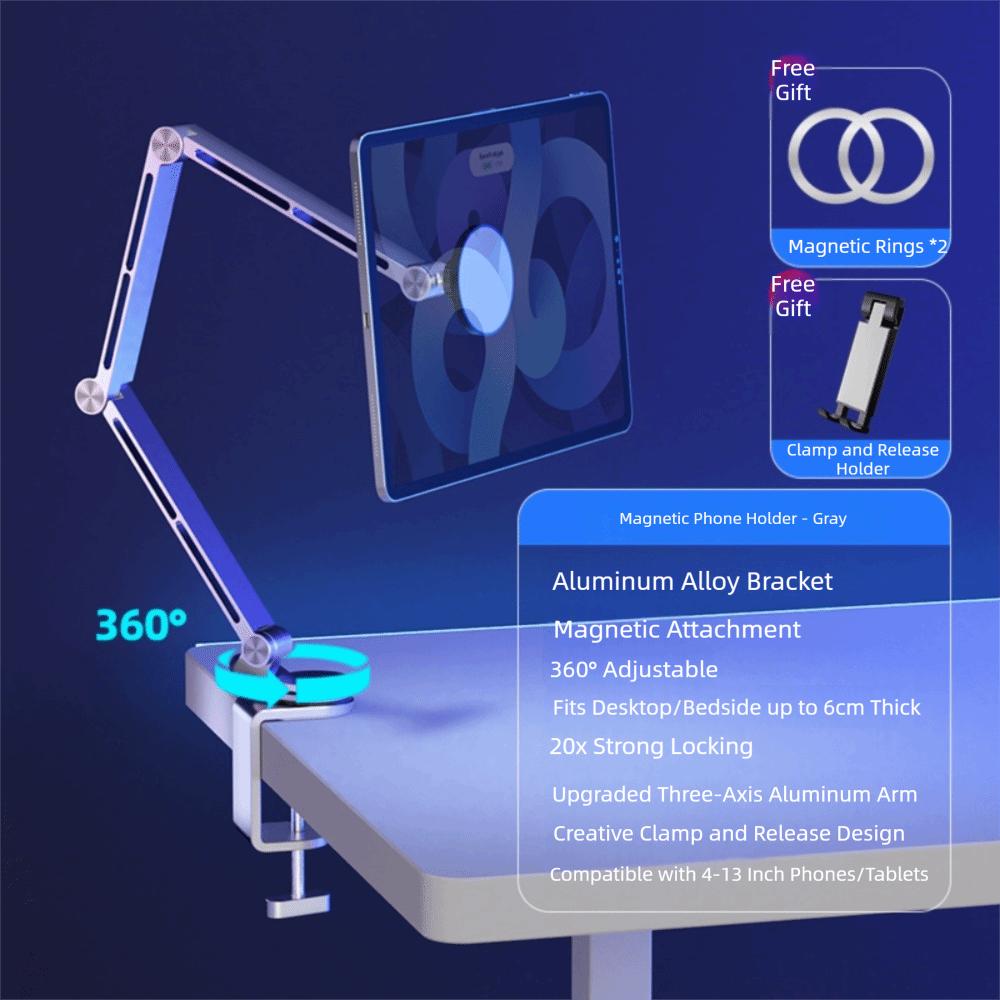 360° Swivel Desktop Tablet Phone Stand Magnetic Tablet Bracket Universal Tablet Holder  for 4-13in