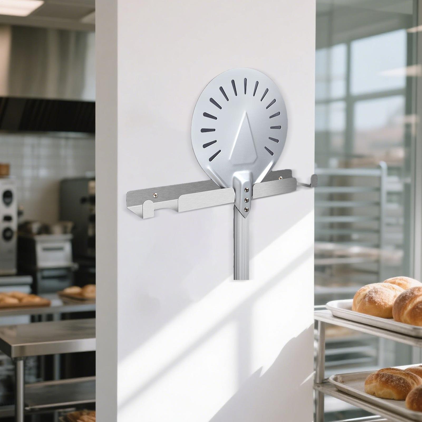 

Кронштейн для лопати для піци Настінний тримач для лопат для піци Настінна полиця-органайзер з нержавіючої сталі для кухонного начиння Магазин China Mainland