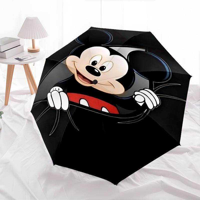 Mickey Mouse Themed Automatic Opening and Closing Umbrella, Brightly Colored 8-rib Portable Umbrella, Suitable for Men and Women, A Perfect Gift for C