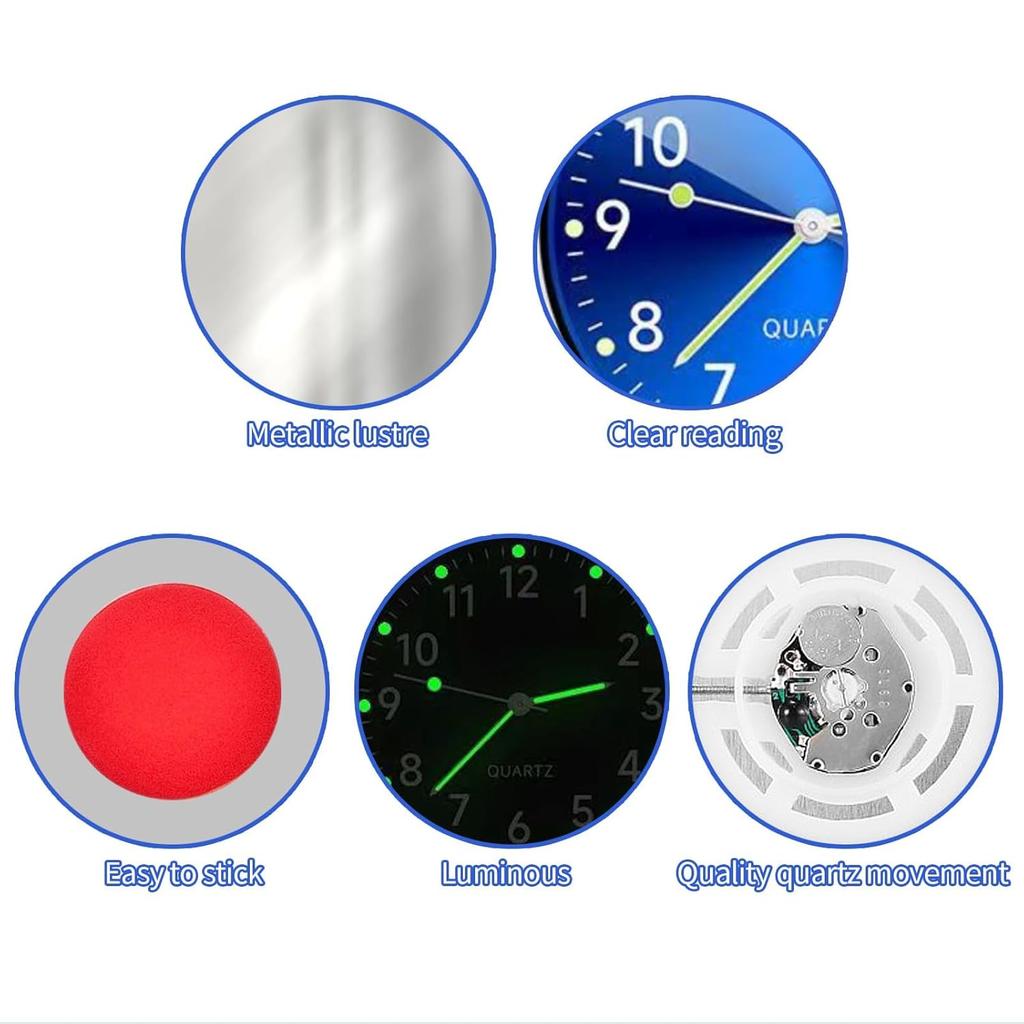 YOUNGFLY Mini Car Clock, Luminous Tiny Analog Clocks for Bike Boat Motorcycle Home Vehicle