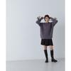 Natural Beauty Basic Ribbon Sleeve Knit Charcoal Women's Lace-Up Sweater,