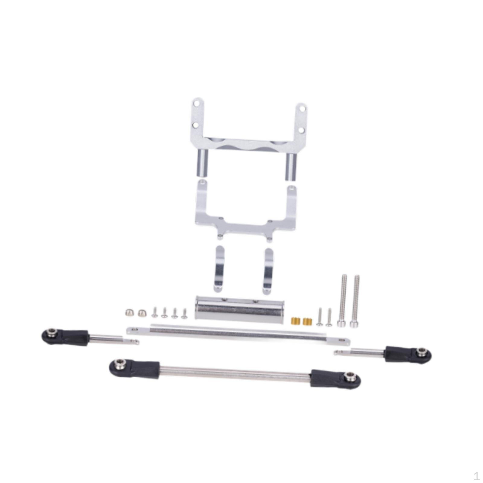 

1:10 Scale RC Car Servo Bracket Assembly Kit with Steering Link Components срібний