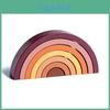 Kids Wooden Construction Blocks With Colorful Rainbow Design Developmental Toy