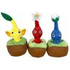 Pikmin Pull-Out Plush Toy Mascot Official Merchandise with Toy Diamond, Size 13cm (Set of 3)