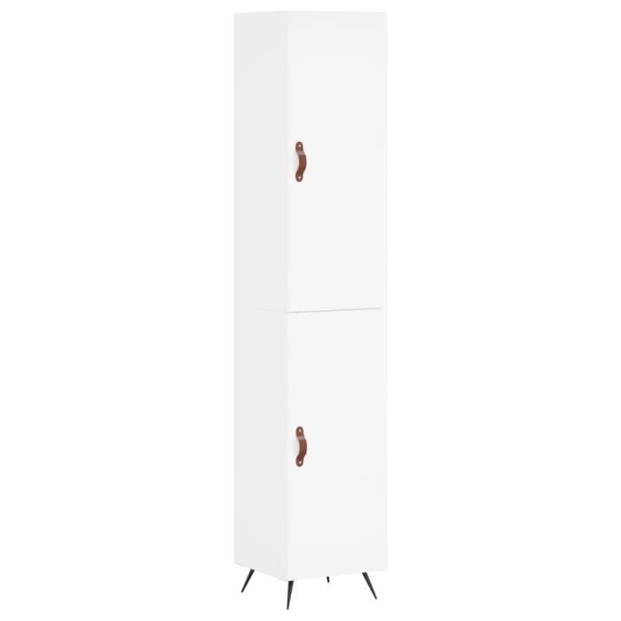 VidaXL Buffet haut Blanc 34,5x34x180 cm Bois d'ingénierie 3198761