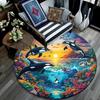 Orca Whales Round Area Rug,Carpet Rug for Living Room Bedroom Sofa Playroom Decor,Non-slip Floor Mat