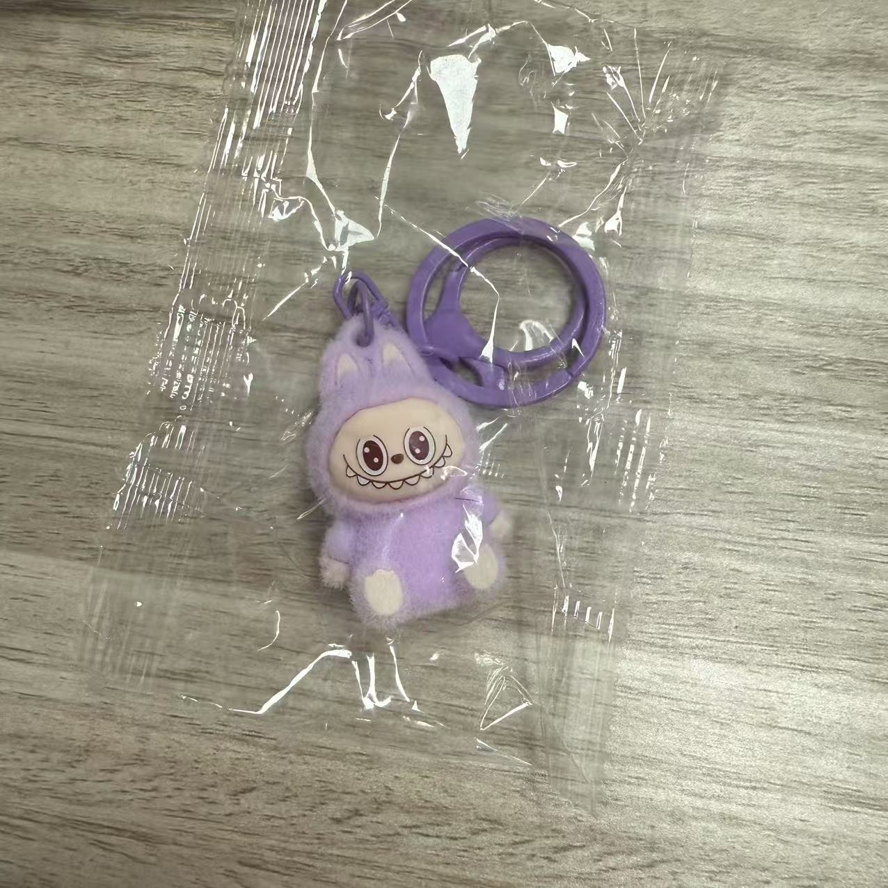 

New Flocked Small Animal Keychain Rabub Doll Bag Pendant Creative Small Gift Pendant Small 4CM