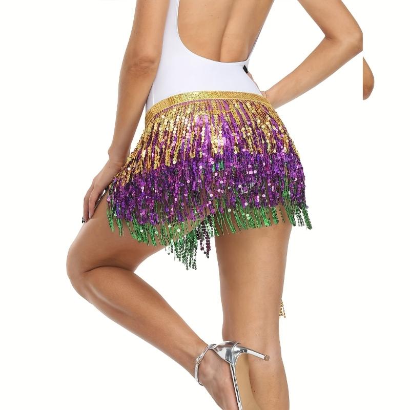 Mardi Gras Costume Tricolor Eyemask Beaded Necklace Feather Headband for Event Parties Favors Carnivals Party Supplies