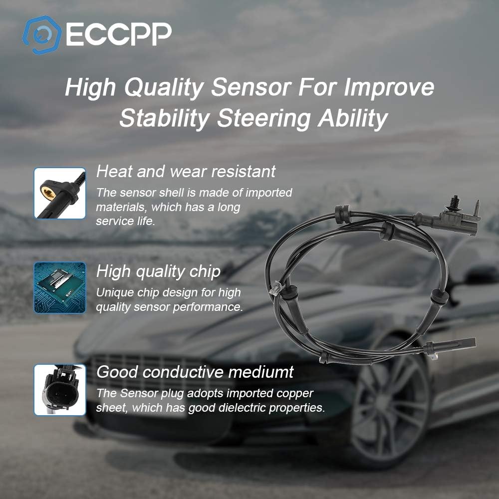 ECCPP Left+Right+Front ABS Wheel Speed Sensor ABS Sensor fit for 2006-2010 for Infiniti M45, 2006-2010 for Infiniti M35 Set Of 2