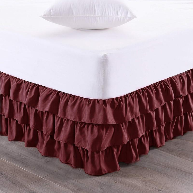 

Белая юбка размера «queen-size» с разноцветными рюшами — гостиничное качество для одинарной/двуспальной кровати. Размер 15-дюймовой заниженной юбки для удобного облегания из начесанной ткани. Twin100x200x38cm