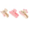 Sweet Acetate Pink Bowknot Pattern Hair Clip Claw Versatile Diamond Hair Accessories For Women Girls