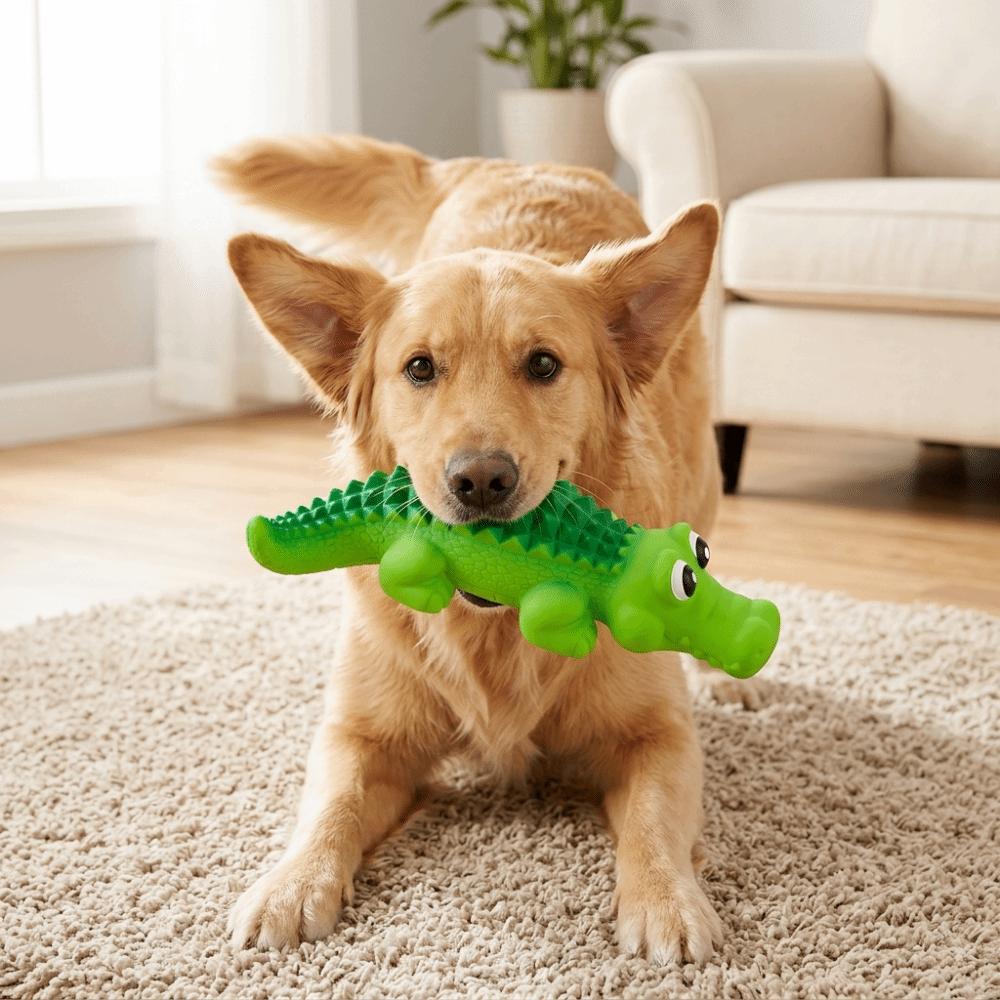 Alligator Outline Latex Puppy Chew Toy Interactive Dog Training Toy Puppy Teething Period S
