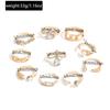 European and American Light Luxury High-end Flower Water Drop Diamond Ring Set Personalized Geometric Stacking Joint Ring Woman