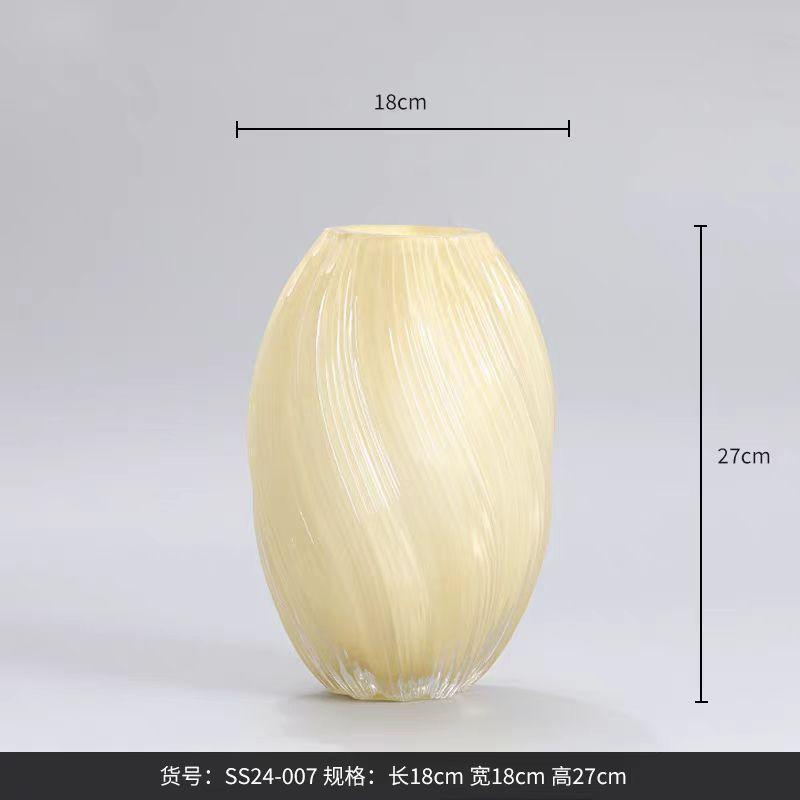Vase en Verre Européen Minimaliste, Petite Pièce Maîtresse Créative de Luxe pour Table à Manger Salon, Support de Fleur Hydroponique