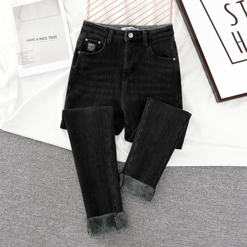 

She Chi Women s Fleece-Lined High-Waist Skinny Jeans L