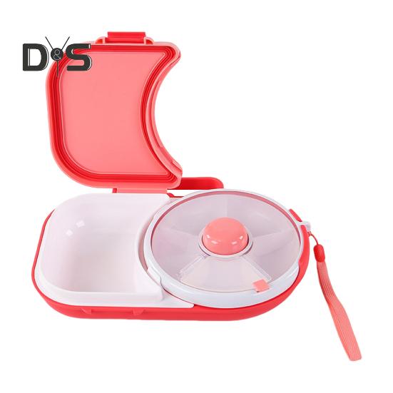 Rotierender Snackbehälter mit Deckel, Spinner-Bündel, tragbare Süßigkeitenbox für Kinder, Süßigkeitentisch, Melonenteller, versiegelte Snackbox für Zuhause, Büro, Schule, Picknick