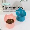 1pc Elevated Cat Bowl, Anti-Tip Plastic Raised Pet Feeding Dish with Tilted Edge, Neck Protection Kitty Food
