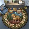 Dinosaur Kingdom Mandala Round Area Rug Under Office Chairs Bedroom Living Room Home Decor