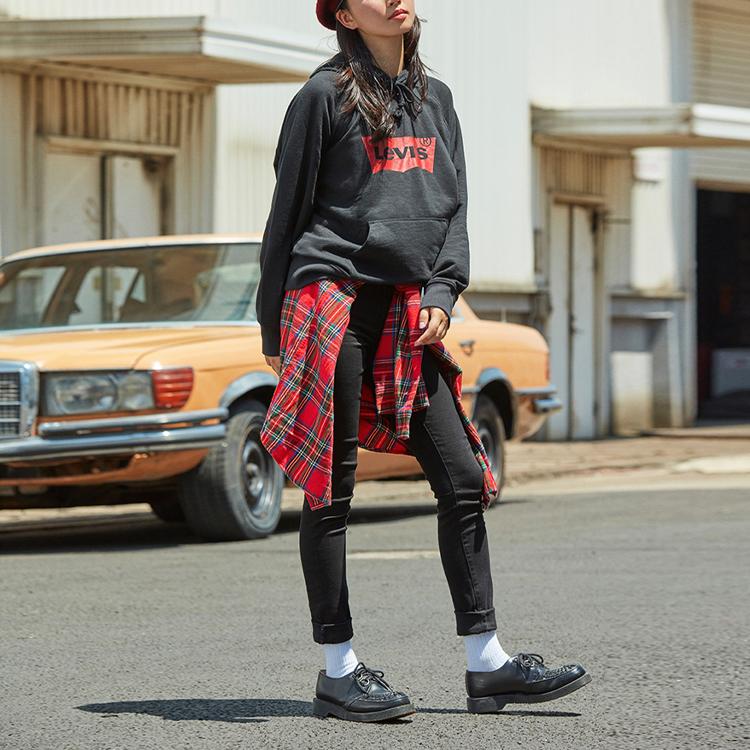 Levis Letter Logo Printed Hoodie Women Hoodies Black 35946-0099