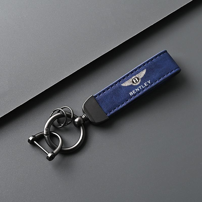 Ring Vintage Key Chain For New Bentley Flying Spur Continental GT Bentayga Mulsanne Leather Zinc Alloy Suede Car Keychain