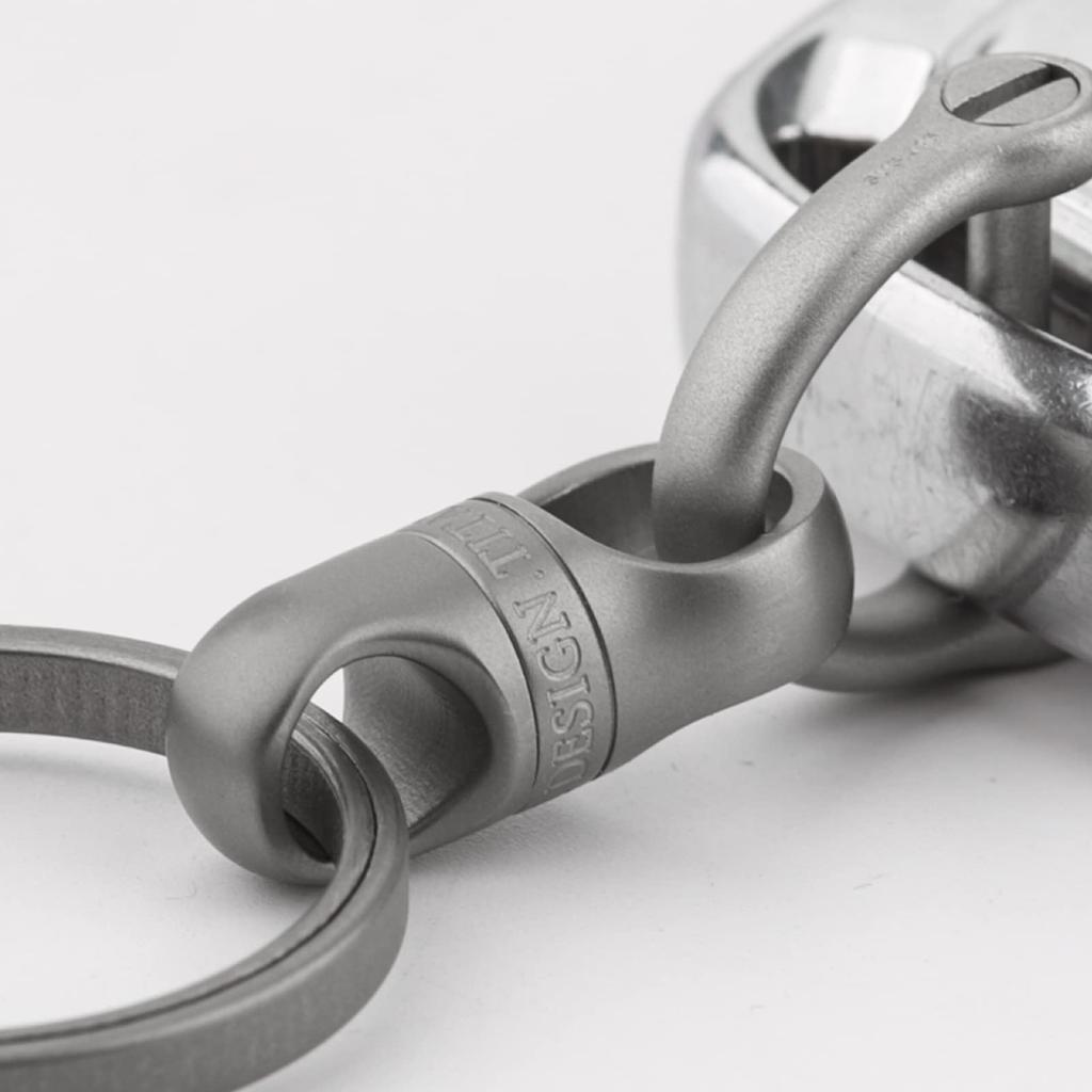 Titanium Key Keychain with for Smart Keys X [TISUR] Ring, Car/Motorcycle D-Ring (Gray/S 2)