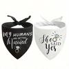 1 Stk. Meine Menschen heiraten Sie hat Ja gesagt Hunde-Bandana-Set für Hochzeit Verlobungsankündigung Foto-Requisiten Brautparty Hund Hochzeit