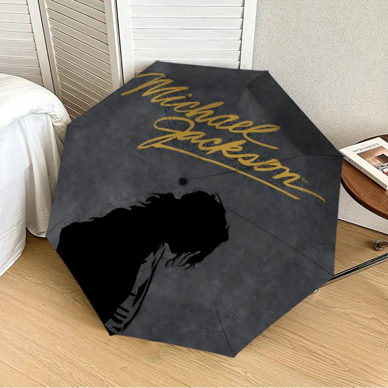 1pc Michael Jackson Automatic Folding Umbrella, Portable Collapsible Design, Casual Outdoor Accessory L1127137